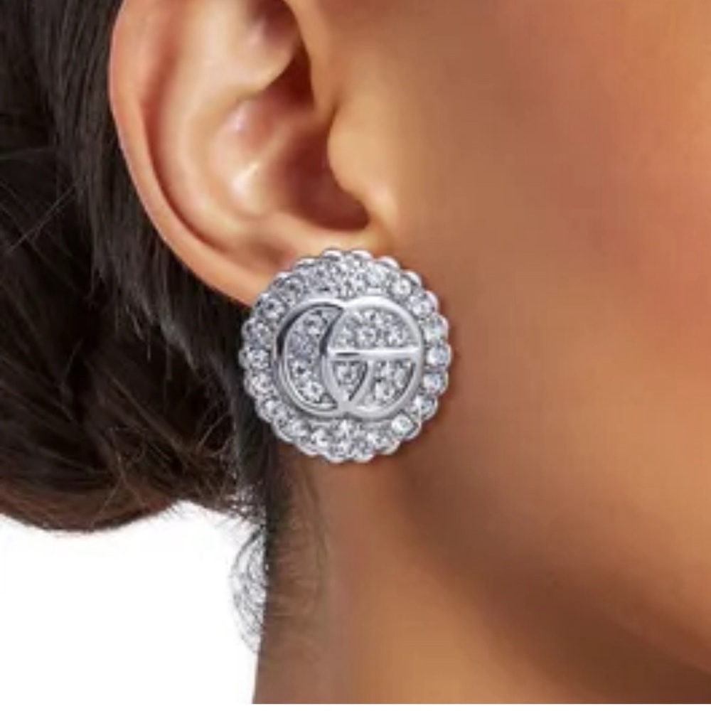 G silver earrings